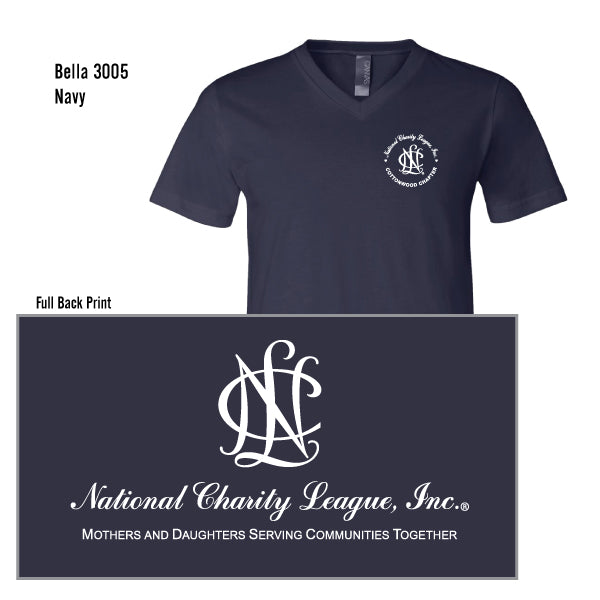 National Charity League Cottonwood Chapter "Basic NCL" Bella Canvas Unisex Jersey V-Neck Tee