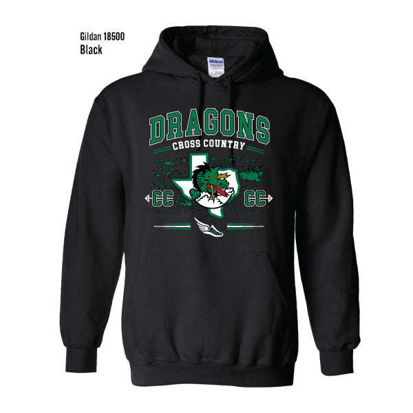 Carroll Middle School "Dragons Cross Country" Gildan Heavy Blend Hooded Sweatshirt