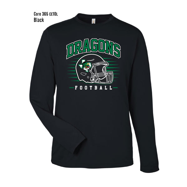Carroll Middle School "Dragons Football" Core365 Capital Performance L/S T-Shirt