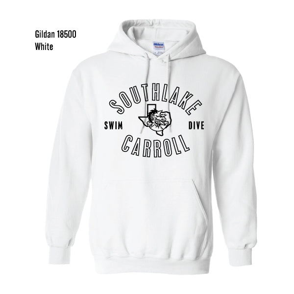 Carroll Swim & Dive "Black Dragon" Gildan Heavy Blend Hooded Pullover Sweatshirt