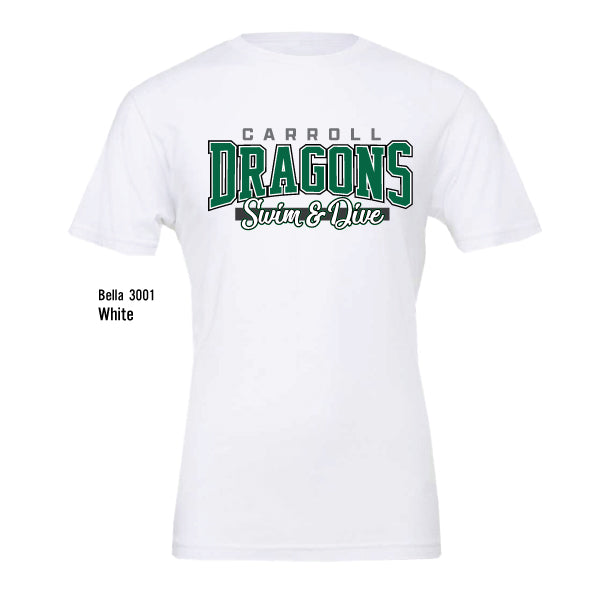 "Dragons Swim & Dive Collegiate" Bella Canvas Unisex Jersey Tee