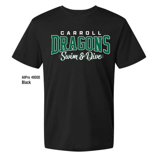 Dragons Swim & Dive "Collegiate" AllPro Pro-Lock Performance Tee