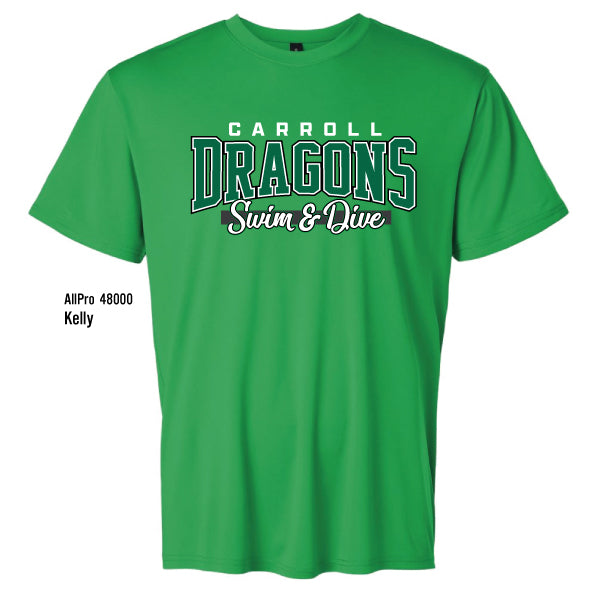 Dragons Swim & Dive "Collegiate" AllPro Pro-Lock Performance Tee
