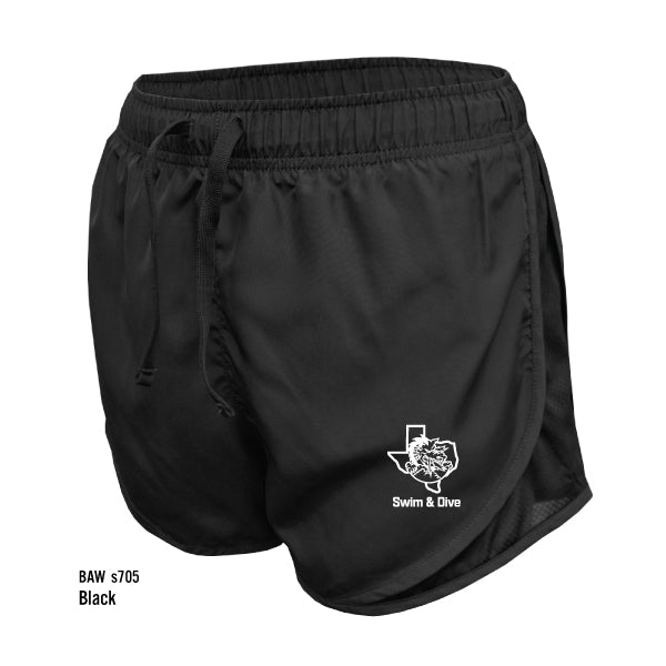 Carroll Swim & Dive "Dragon Logo" BAW Women's Solid Running Short