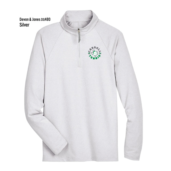 "Carroll Tennis" Devon & Jones Crown Lux Performance Clubhouse Micro-Stripe Quarter-Zip