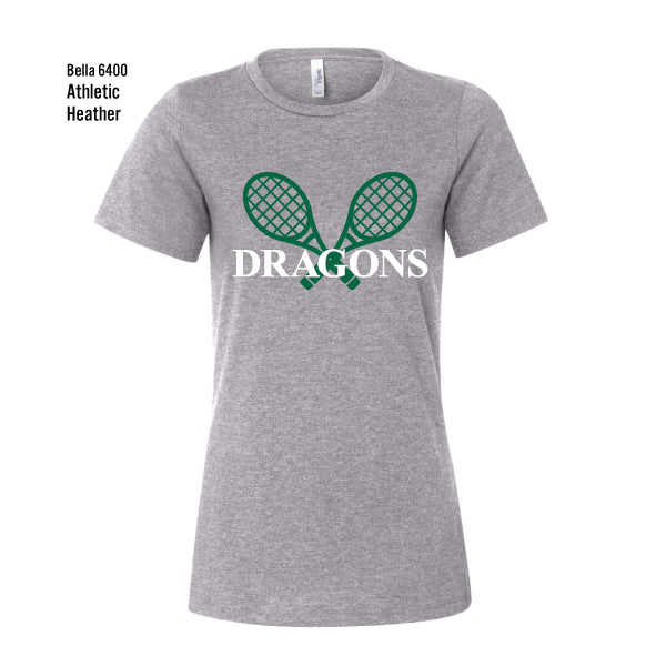 Dragons Tennis "Racquets" Bella Canvas Women's Relaxed CVC Tee