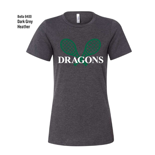 Dragons Tennis "Racquets" Bella Canvas Women's Relaxed CVC Tee