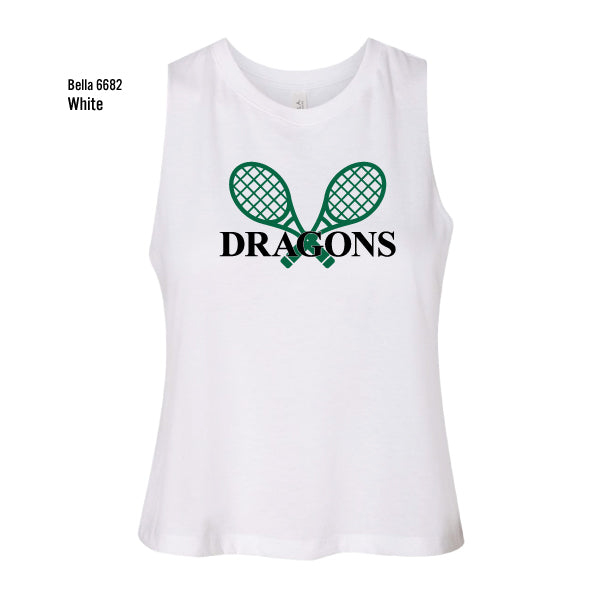 Dragons Tennis "Racquets" Bella Canvas Women's Racerback Cropped Tank
