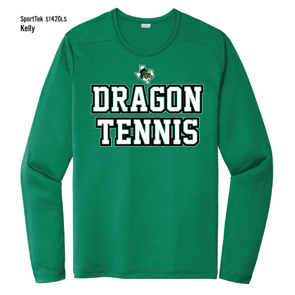 Dragon Tennis "Collegiate Stacked" Sport-Tek Competitor L/S Tee