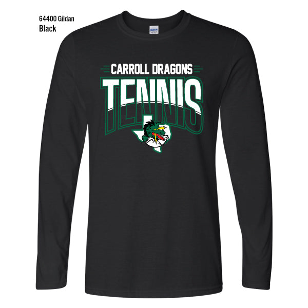 Carroll Tennis "Dragons Logo" Gildan Softstyle L/S Tee