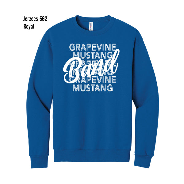 Grapevine Mustang Band "Repeating" Jerzees Crew Sweatshirt