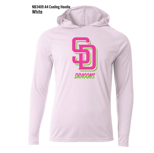 Durham Intermediate School "Interlocking SD" A4 Cooling Performance L/S Hooded Tee