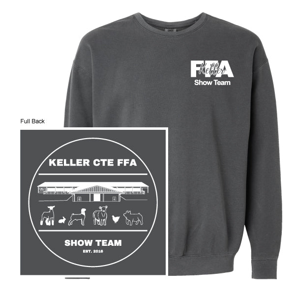 Keller HS "Keller FFA Show Team" Comfort Colors Lightweight Crew Sweatshirt