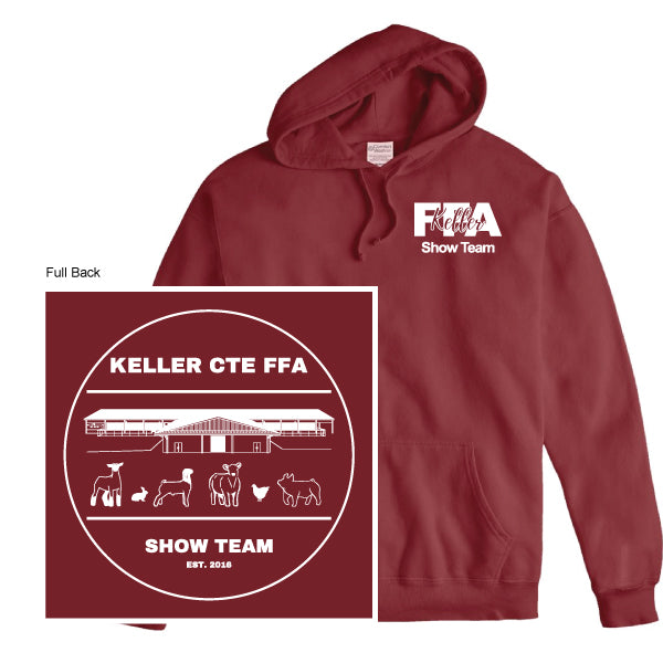 Keller HS "Keller FFA Show Team" Comfort Wash Unisex Garment-Dyed Hooded Sweatshirt