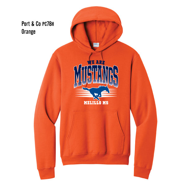 Melillo Middle School "We Are Mustangs" Port & Co Core Fleece Pullover Hooded