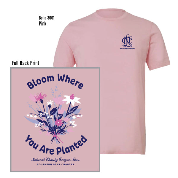 National Charity League Southern Star Chapter "Bloom Where You Are Planted" Bella Canvas Unisex Jersey Tee
