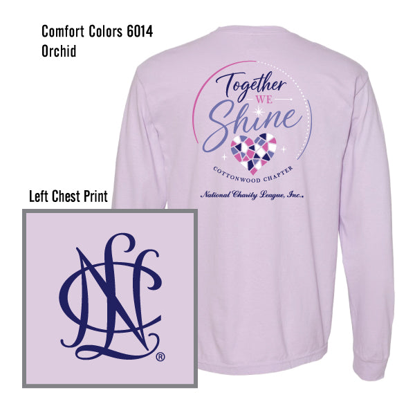 National Charity League Cottonwood Chapter "Together We Shine" Comfort Colors L/S Tee