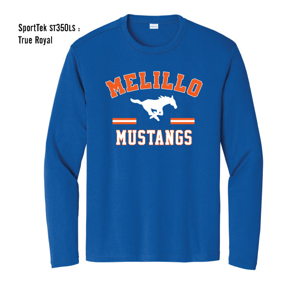 Melillo Middle School "Melillo Mustangs Stripes" Sport-Tek Competitor L/S Tee