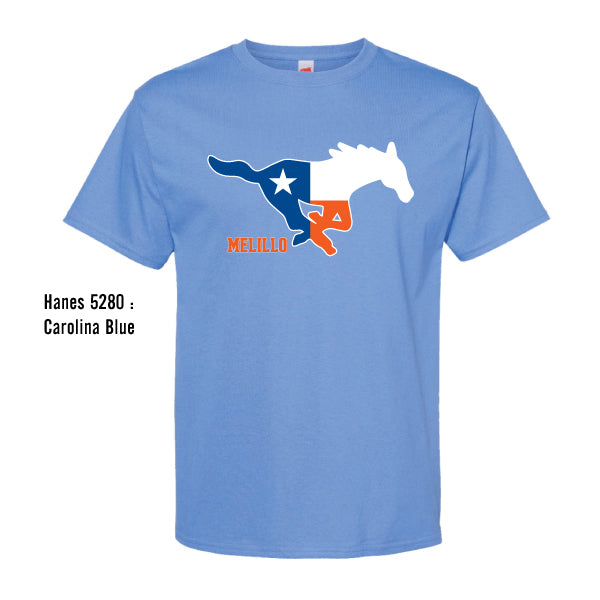 Melillo Middle School "Texas Flag Mustang" Hanes Essential Tee