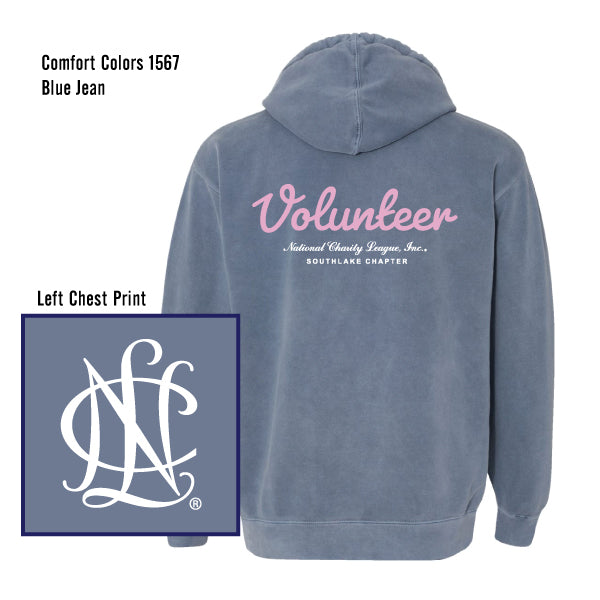 NCL Southlake Chapter "NCL Volunteer" Comfort Colors Hooded Pullover