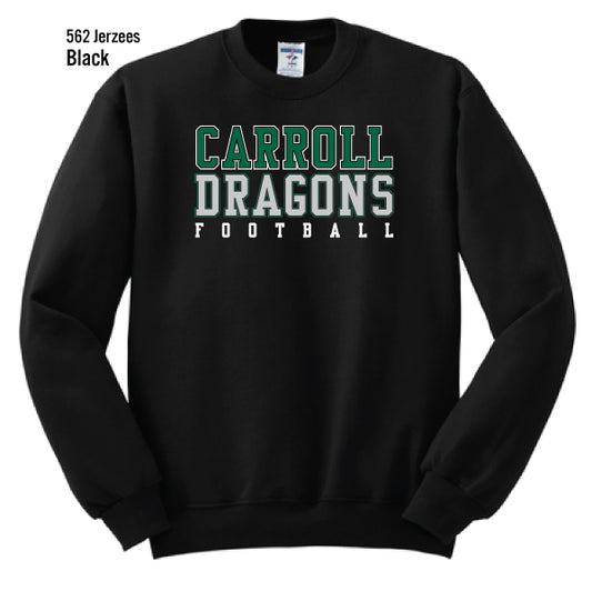 Carroll Middle School "Carroll Dragons Football" Jerzees Nublend Fleece Sweatshirt