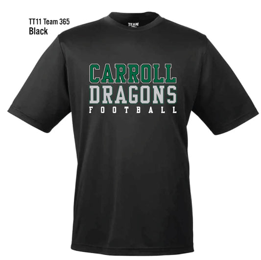 Carroll Middle School "Carroll Dragons Football" Team 365 Zone Performance Tee