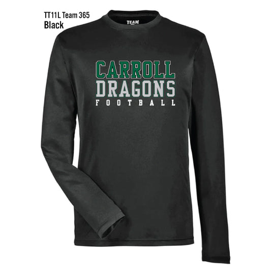 Carroll Middle School "Carroll Dragons Football" Team 365 Zone Performance L/S Tee