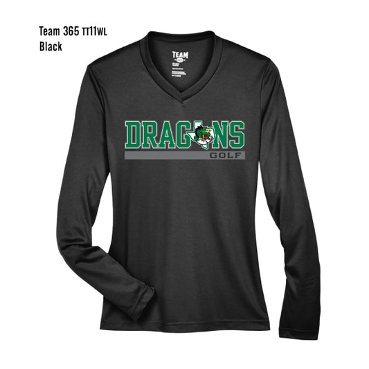 Carroll Golf "Collegiate Bar" Team 365 Women's Zone Performance L/S Tee