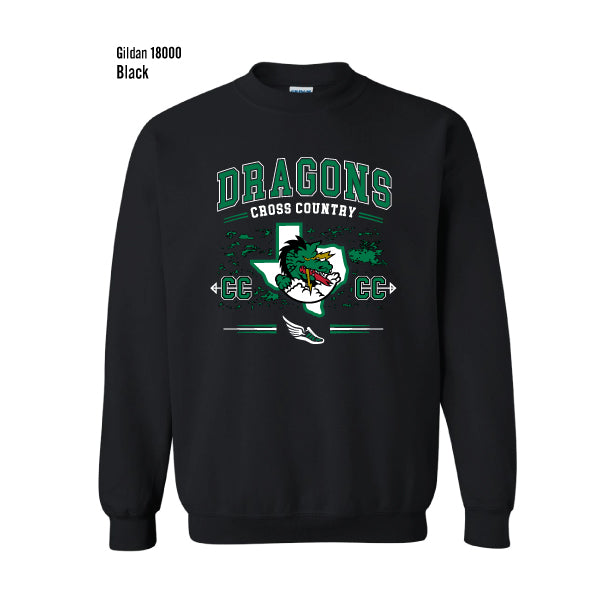 Carroll Middle School "Dragons Cross Country" Gildan Heavy Blend Crew Sweatshirt