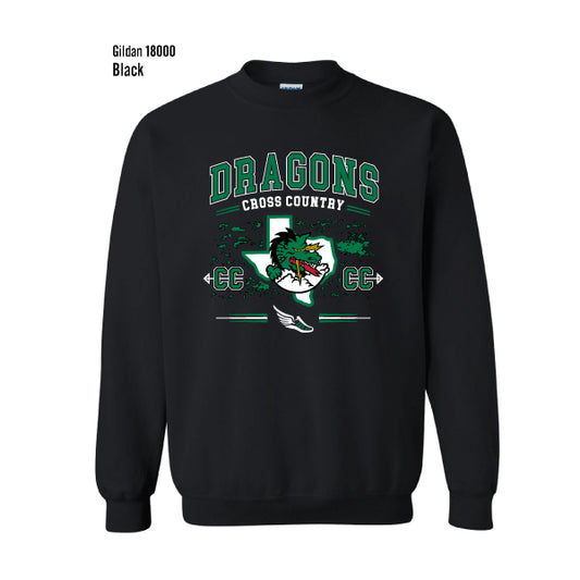 Carroll Middle School "Dragons Cross Country" Gildan Heavy Blend Crew Sweatshirt