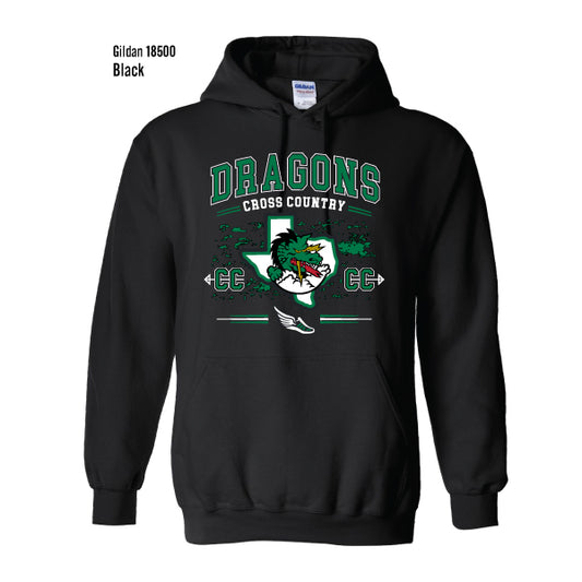 Carroll Middle School "Dragons Cross Country" Gildan Heavy Blend Hooded Sweatshirt