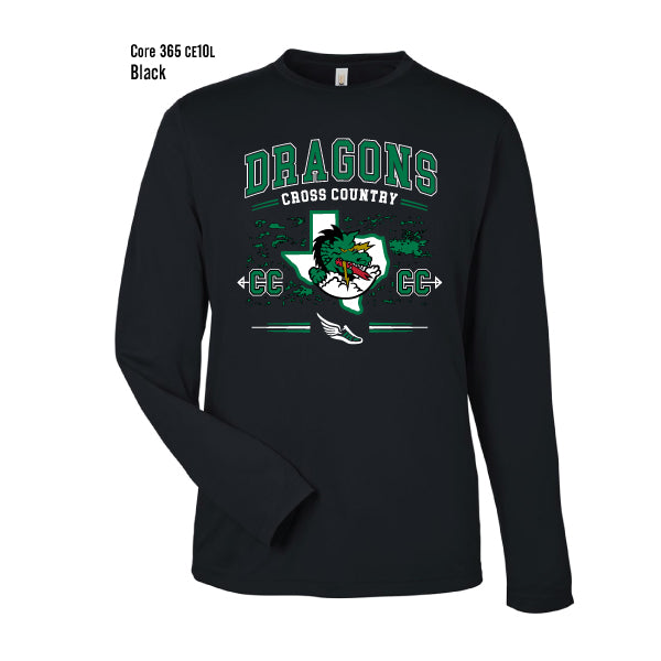 Carroll Middle School "Dragons Cross Country" Core365 Capital Performance L/S T-Shirt