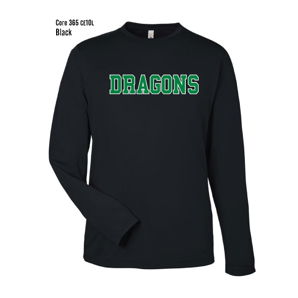 Carroll Middle School Athletics "Dragons" Core365 Capital Performance L/S Tee