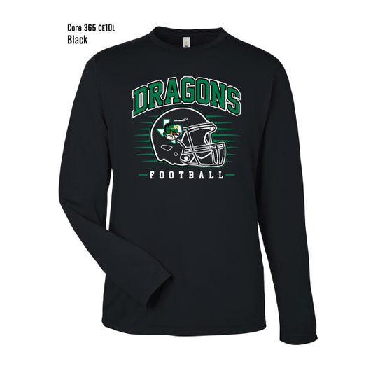 Carroll Middle School "Dragons Football" Core365 Capital Performance L/S T-Shirt