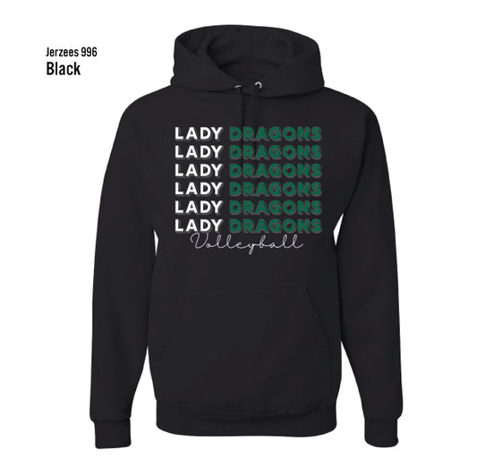 Carroll Middle School "Lady Dragons Volleyball" Jerzees Nublend Fleece Hoodie