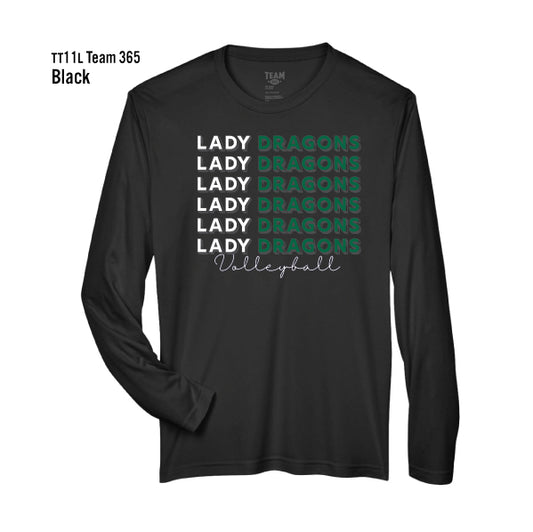 Carroll Middle School "Lady Dragons Volleyball" Team 365 Zone Performance L/S Tee