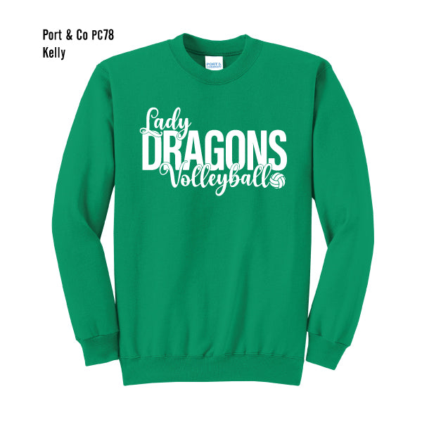 Carroll Middle School "Lady Dragons Volleyball" Port & Co Core Fleece Sweatshirt