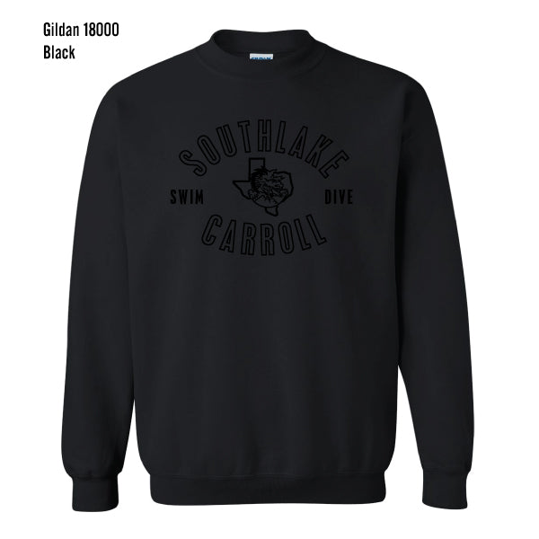 Carroll Swim & Dive "Black Dragon" Gildan Heavy Blend Crew Sweatshirt
