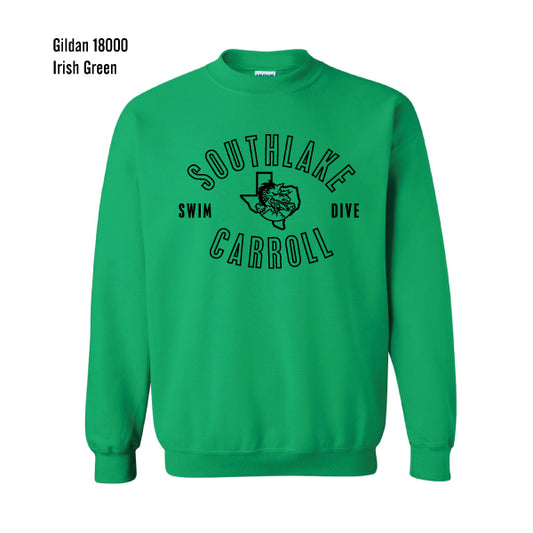 Carroll Swim & Dive "Black Dragon" Gildan Heavy Blend Crew Sweatshirt