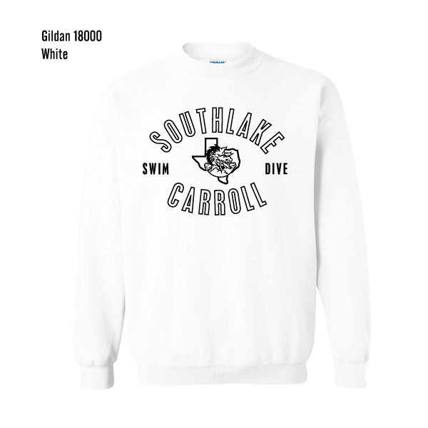 Carroll Swim & Dive "Black Dragons" Gildan Heavy Blend Crew Sweatshirt