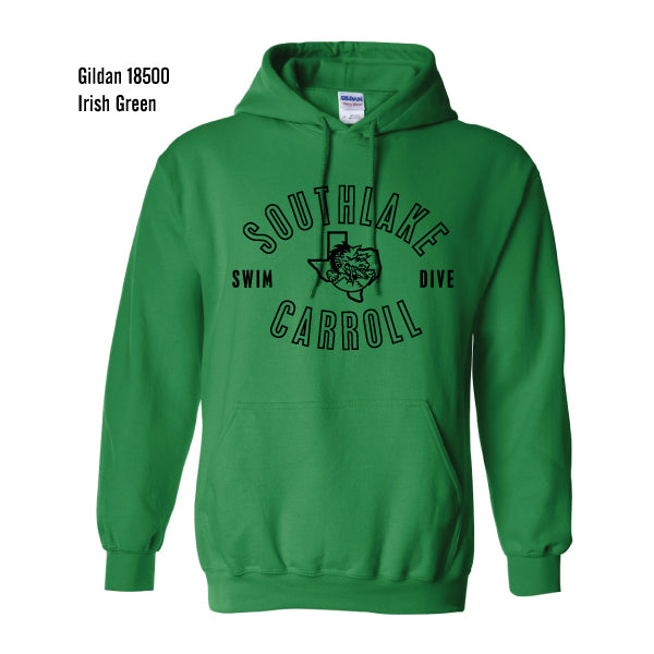 Carroll Swim & Dive "Black Dragon" Gildan Heavy Blend Hooded Pullover Sweatshirt