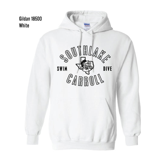 Carroll Swim & Dive "Black Dragon" Gildan Heavy Blend Hooded Pullover Sweatshirt