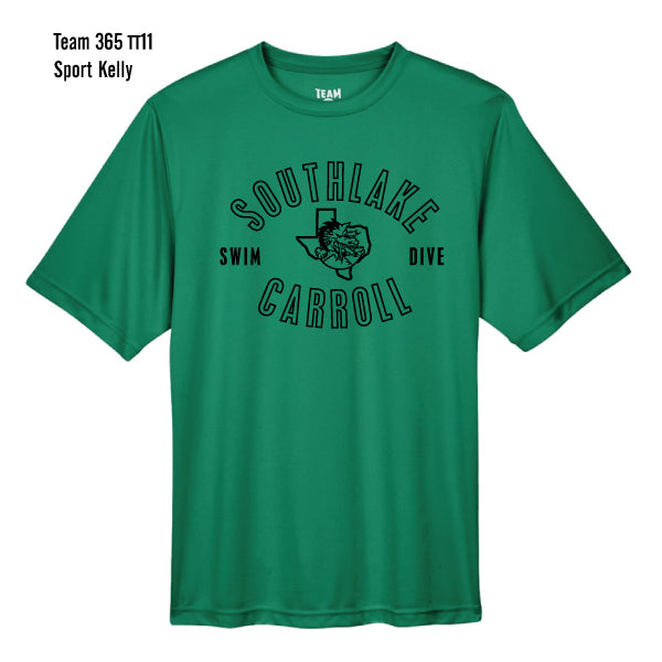 Carroll Swim & Dive "Black Dragon" Team 365 Zone Performance Tee