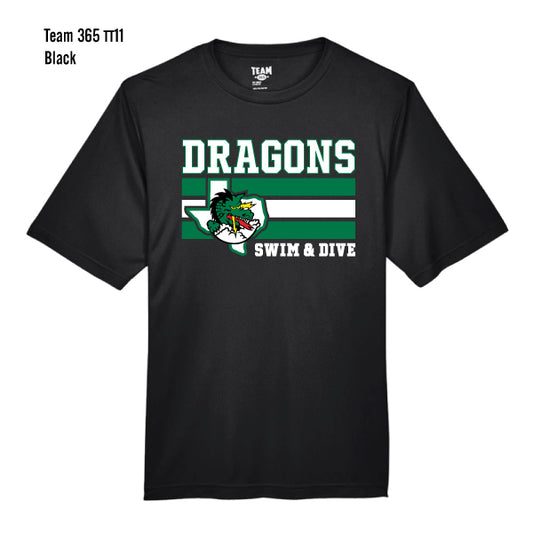 Carroll Swim & Dive "Dragons Flag" Team 365 Zone Performance Tee