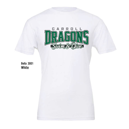 "Dragons Swim & Dive Collegiate" Bella Canvas Unisex Jersey Tee