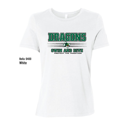 Dragons Swim & Dive "Protect The Tradition" Bella Canvas Ladies Relaxed Jersey Tee