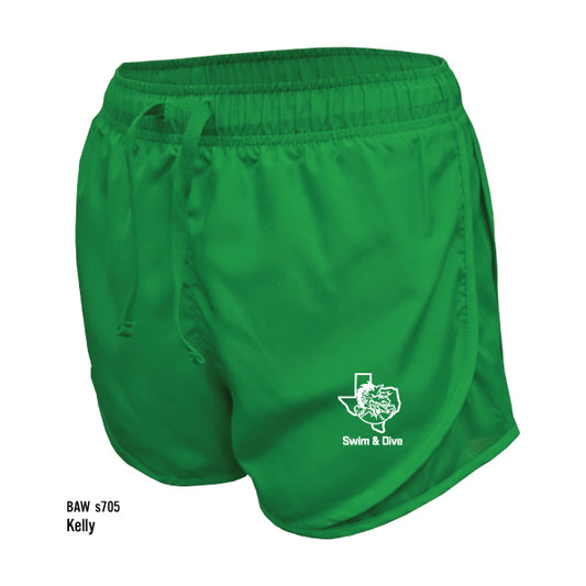 Carroll Swim & Dive "Dragon Logo" BAW Women's Solid Running Shorts