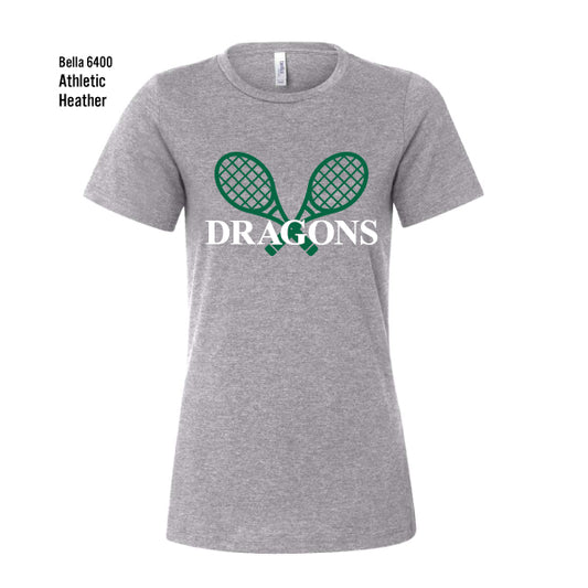 Dragons Tennis "Racquets" Bella Canvas Women's Relaxed CVC Tee