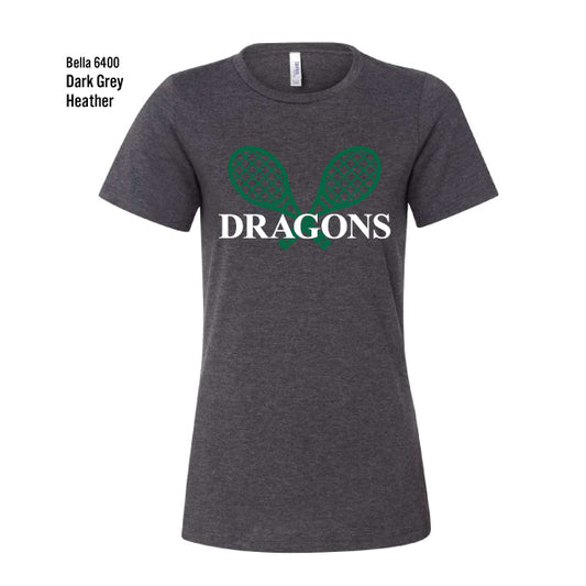 Dragons Tennis "Racquets" Bella Canvas Women's Relaxed CVC Tee