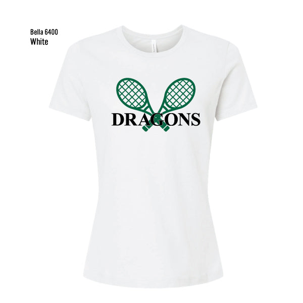 Dragons Tennis "Racquets" Bella Canvas Women's Relaxed CVC Tee
